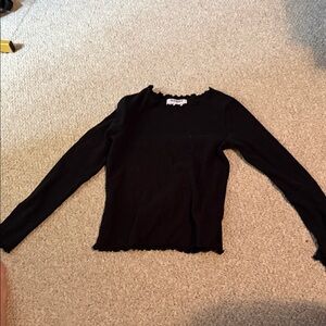 Black Long Sleeve Kids Top